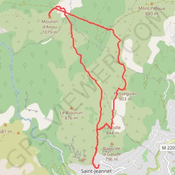 Trace GPS Saint Jeannet - Mouton d'Anou, itinéraire, parcours