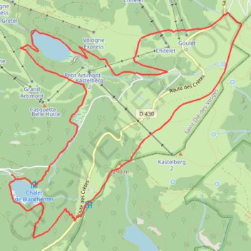 Trace GPS Tour Lac de Blanchemer les Crêtes, itinéraire, parcours