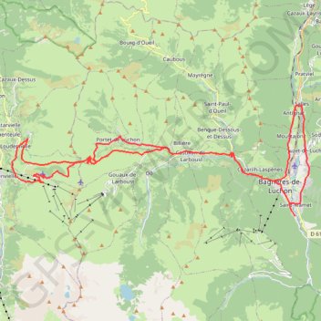 Trace GPS Luchon/PortdeL/Peyresourd/Loudervielle/Luchon, itinéraire, parcours