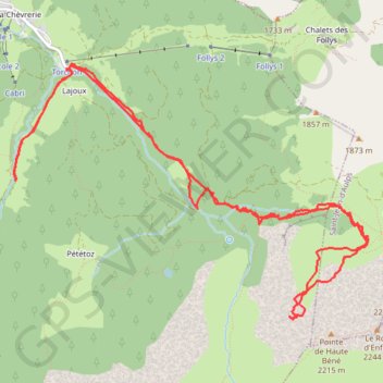 Trace GPS Combe suspendue sous le Roc d'Enfer - ski de rando, itinéraire, parcours