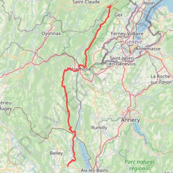 Trace GPS GR9 De Mijoux (Ain) à Yenne (Savoie), itinéraire, parcours