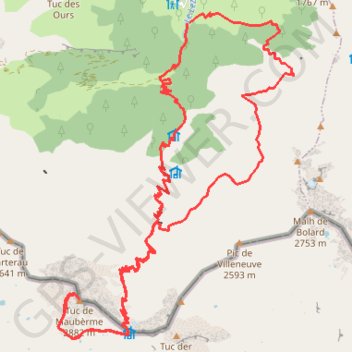 Trace GPS Pic de Mauberné, itinéraire, parcours