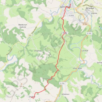 Trace GPS Le Sentier des Contrebandiers - De Saint-Palais à Ostabat, itinéraire, parcours