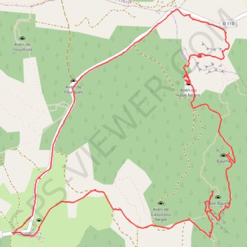 Trace GPS Chaos du Caoussou, itinéraire, parcours