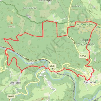 Trace GPS extratrail-stoumont-21km-rouge, itinéraire, parcours