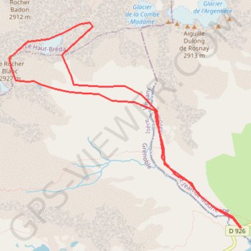 Trace GPS Le rocher Blanc depuis Rieu Claret, itinéraire, parcours