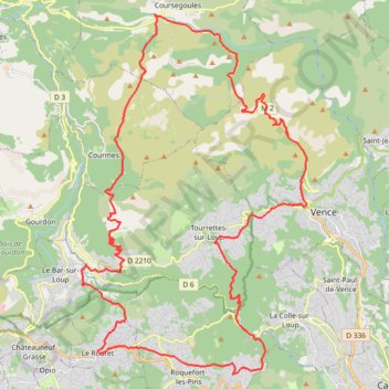 Trace GPS Le Rouret - Col de Vence, itinéraire, parcours