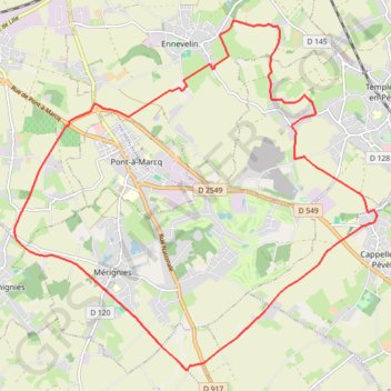 Trace GPS Chevauchée à travers la Pévèle - Capelle-en-Pévèle, itinéraire, parcours
