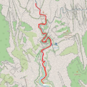 Trace GPS The Narrows, itinéraire, parcours
