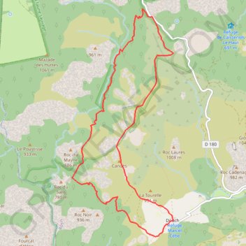Trace GPS Montagne d'Arêt depuis Douch, itinéraire, parcours