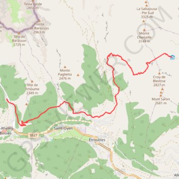 Trace GPS Val d'Aoste Alta Via 1 étape 14, itinéraire, parcours