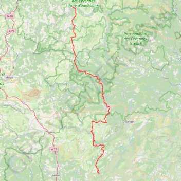Trace GPS Chemin de Saint Guilhem le Désert - De Sainte Enimie (Lozère) à Saint Guilhem (Hérault), itinéraire, parcours