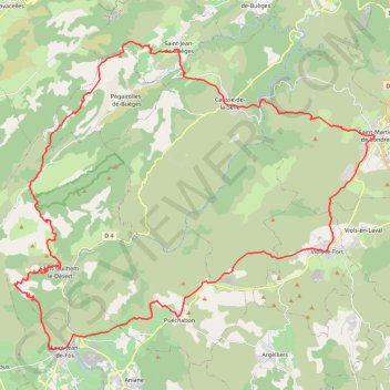 Trace GPS GRP Tours dans le Grand Pic Saint-Loup - Boucle 4 - Tour des Monts et Garrigues, itinéraire, parcours