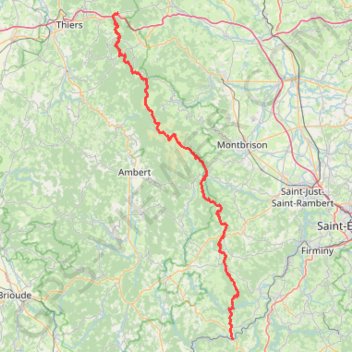Trace GPS Retournac - Chabreloche, itinéraire, parcours