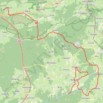 Trace GPS Vielsalm-Cherain 40km - Groene Route, itinéraire, parcours