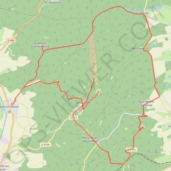 Trace GPS Villages détruits de la Bataille de Verdun - Bras-sur-Meuse, itinéraire, parcours