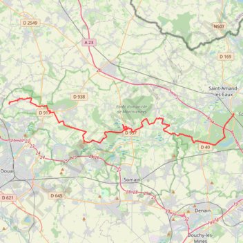 Trace GPS Saint-Amand-les-Eaux - Raimbeaucourt, itinéraire, parcours