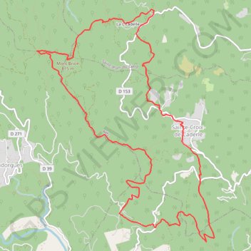 Trace GPS Mont Brion par Sainte-Croix-de-Caderle, itinéraire, parcours