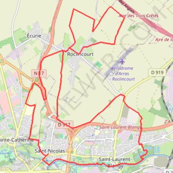 Trace GPS Le chemin du fond de Ryonval - Saint-Nicolas-lez-Arras, itinéraire, parcours