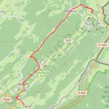 Trace GPS Haut-Jura - Lajoux - Prémanon, itinéraire, parcours