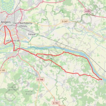 Trace GPS GPX Download: La Thoureil village – View boucle au départ de Angers Saint-Laud, itinéraire, parcours