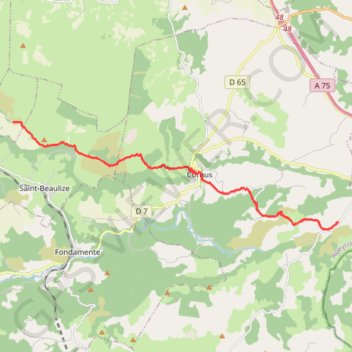 Trace GPS INRAE - Domaine expérimental La Fage to Canals, itinéraire, parcours