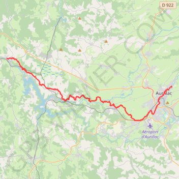Trace GPS La Via Arverna (Aurillac - Laroquebrou), itinéraire, parcours