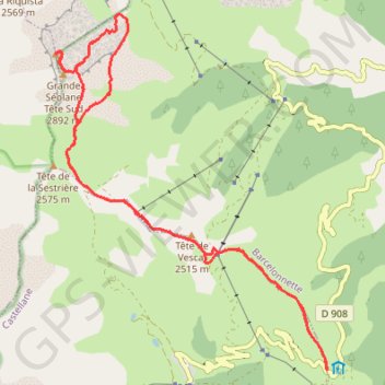 Trace GPS Grande Seolane par col d Allos, itinéraire, parcours