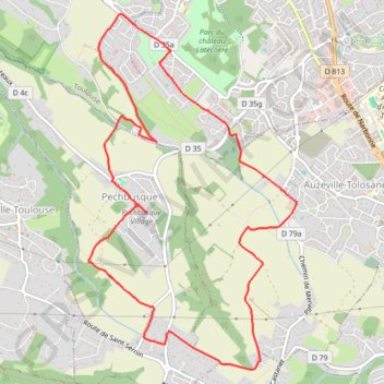 Trace GPS De Pechbusque à Auzeville-Tolosane, itinéraire, parcours