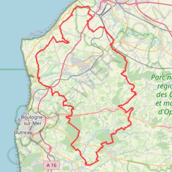 Trace GPS Tour du Boulonnais (Pas-de-Calais), itinéraire, parcours