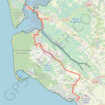 Trace GPS Château-d'Oléron à Royan, itinéraire, parcours