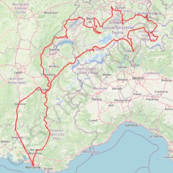 Trace GPS Tour de Suisse août V2, itinéraire, parcours