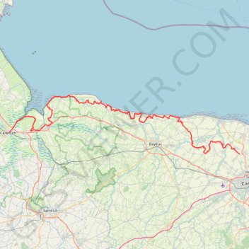 Trace GPS GR223 De Anisy (Calvados) à Carentan (Manche), itinéraire, parcours