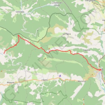 Trace GPS Serres - Montmorin, itinéraire, parcours