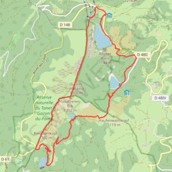 Trace GPS Tour des lacs (blanc, noir, vert, forlet), itinéraire, parcours