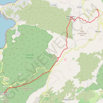 Trace GPS Mare e Monti Sud - De Bisinao à Coti Chiavari, itinéraire, parcours