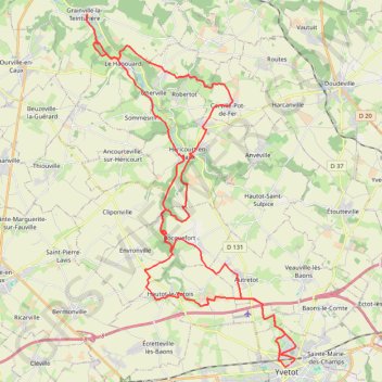 Trace GPS Montagne de la Durdent - Yvetot, itinéraire, parcours