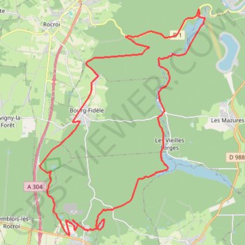 Trace GPS 10 lacs de Rimogne à Revin, itinéraire, parcours