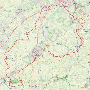 Trace GPS Lus Oost-Vlaanderen, Zuid, itinéraire, parcours