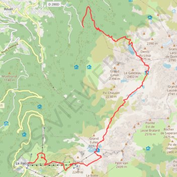Trace GPS Randonnée de Chamrousse à Freydière (GR549), itinéraire, parcours