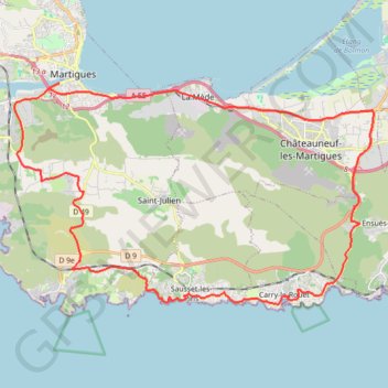 Trace GPS Tour Martigues, itinéraire, parcours