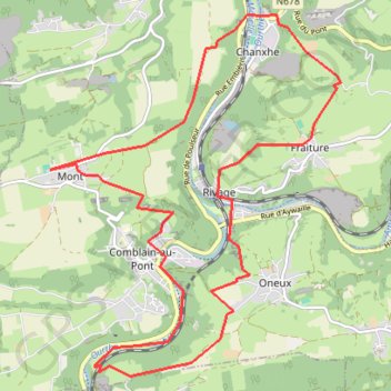 Trace GPS Mont - Comblain-au-Pont - Chanxhe - Mont, itinéraire, parcours