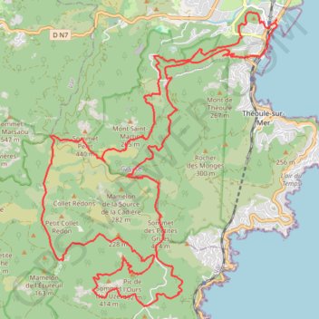 Trace GPS Trail des Balcons d'Azur, itinéraire, parcours