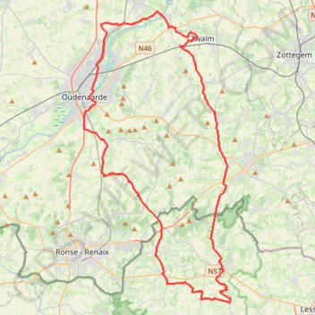 Trace GPS SDB-Wobecq-Oud-SDB-61k, itinéraire, parcours