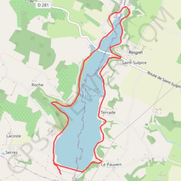 Trace GPS Autour des Lacs de l'Escourroux entre Lot-et-Garonne et Dordogne - Pays du Dropt, itinéraire, parcours