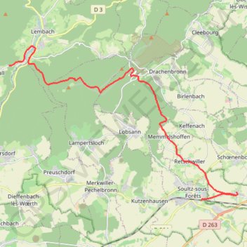Trace GPS Soultz-sous-Forêt - Mattstall par le GR 531, itinéraire, parcours