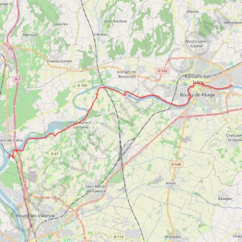 Trace GPS 16 romans sur isere - pont isere 24, itinéraire, parcours