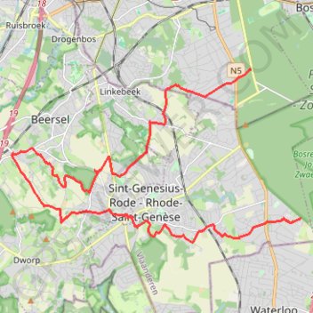 Trace GPS Uccle - Ukkel - Sint-Genesius-Rode - Rhode-Saint-Genèse, itinéraire, parcours