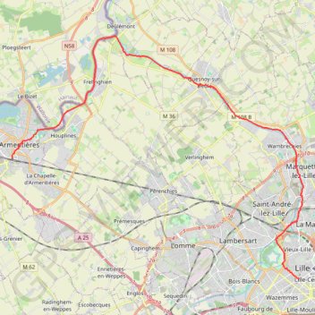 Trace GPS De la Lys à la Deûle, itinéraire, parcours