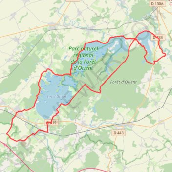 Trace GPS Circuit des 3 lacs de la forêt d'Orient, itinéraire, parcours